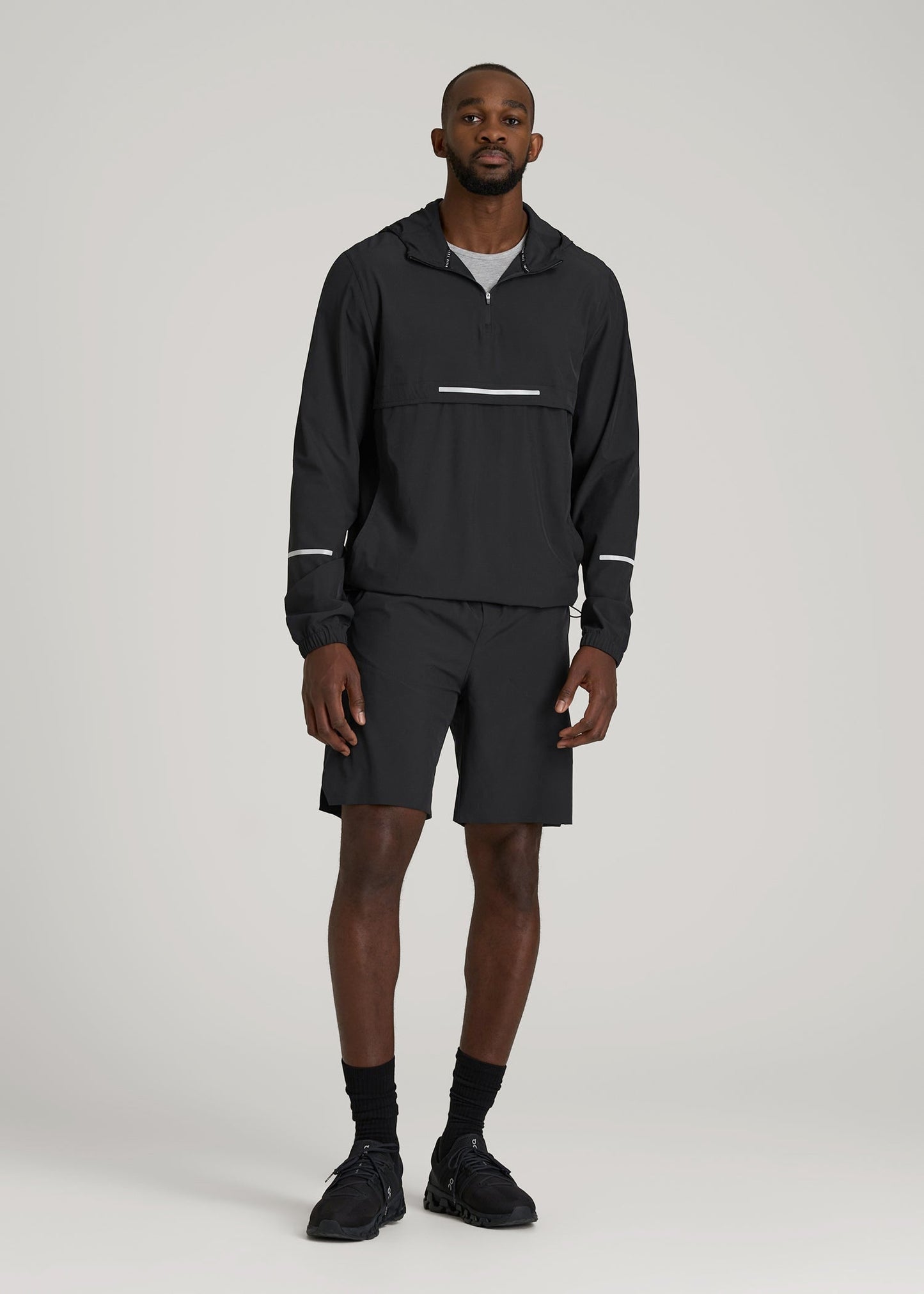 American Tall Men Featherweight Packable Anorak for Tall Men in Black