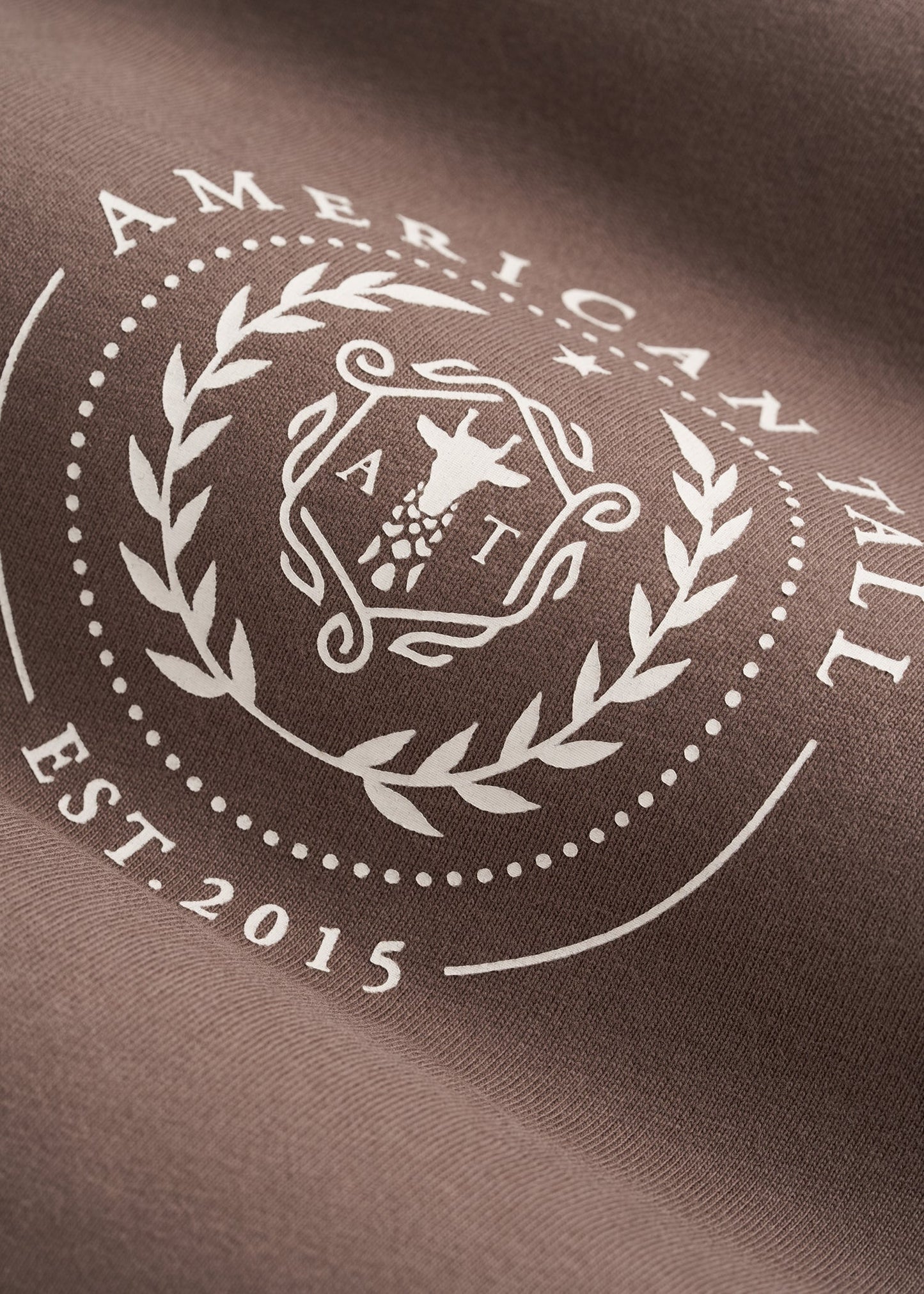 American Tall Men Crest Graphic Tee for Tall Men in Brown