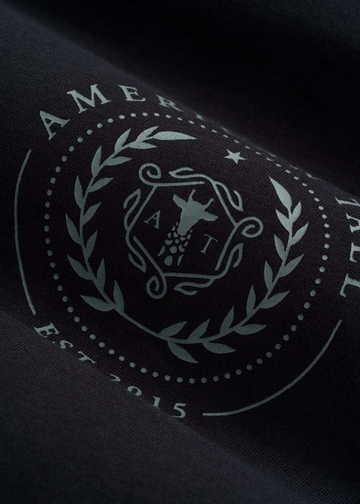 American Tall Men Crest Graphic Tee for Tall Men in Black
