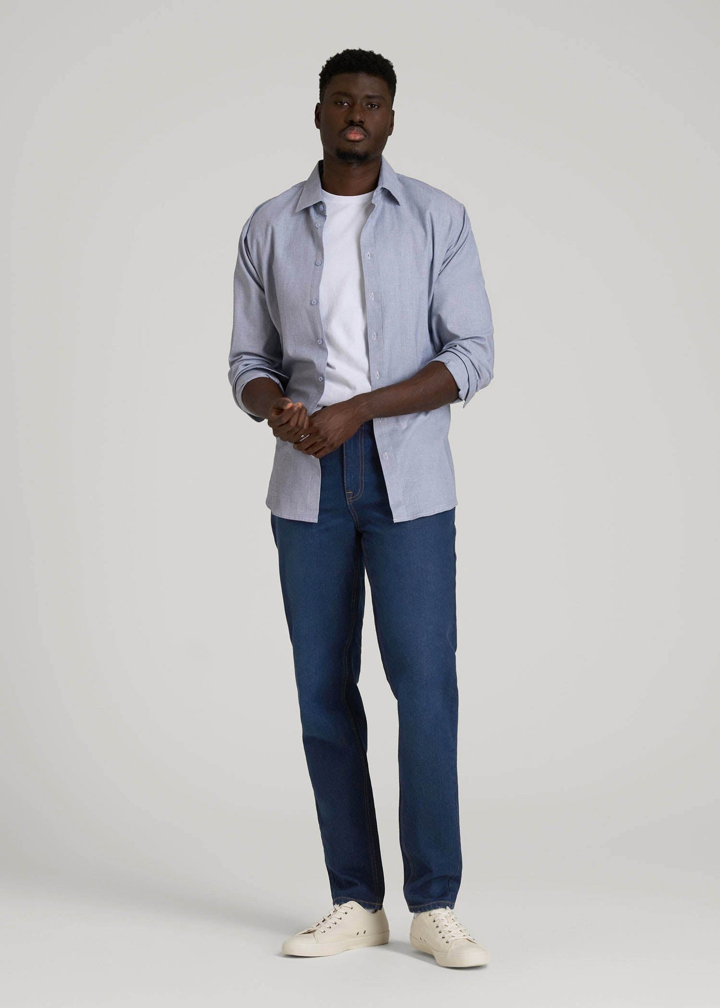 American Tall Men Milo RELAXED TAPERED FIT Jeans for Tall Men in Midnight Blue Wash