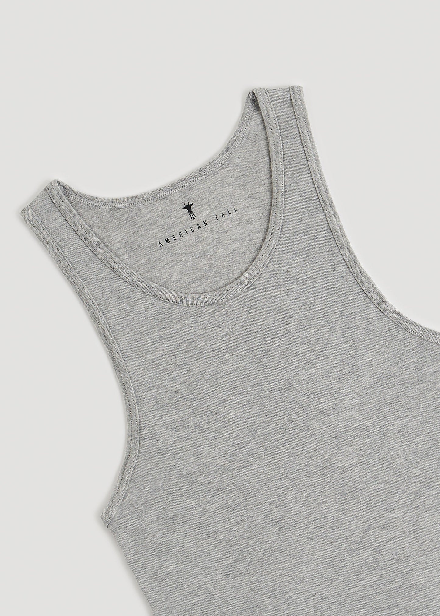 American Tall Men Ribbed Undershirt Tank Top for Tall Men in Grey Mix
