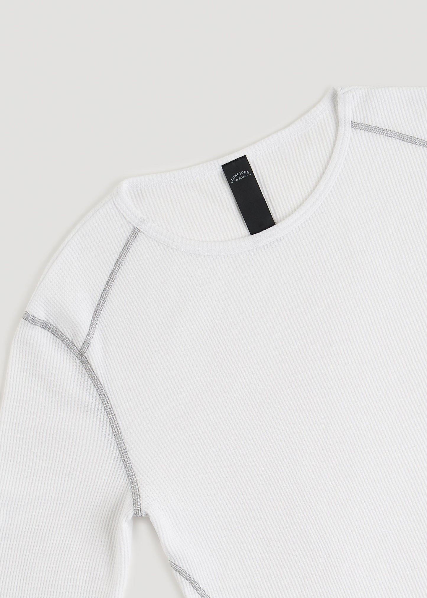 American Tall Men LJ&S Long Thermal Undershirt for Tall Men in White
