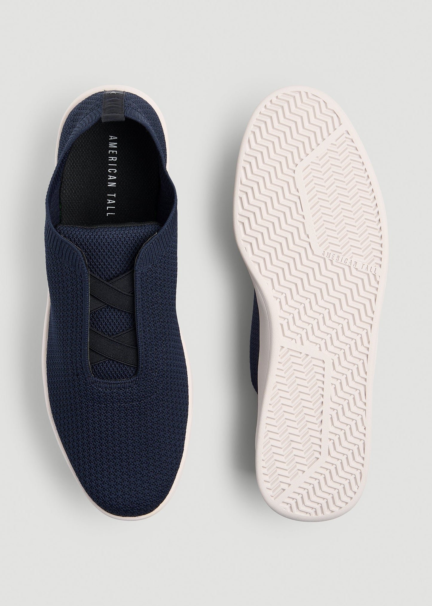 American Tall Men Lightweight Knit Sneakers for Tall Men in Navy
