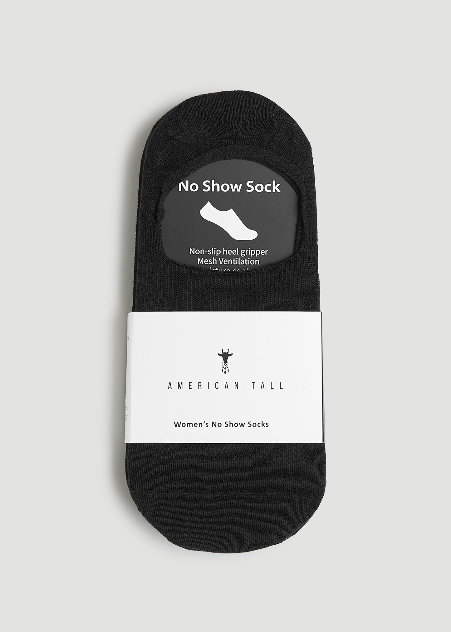American Tall Women No-Show Socks for Tall Women 3-Pack in Black