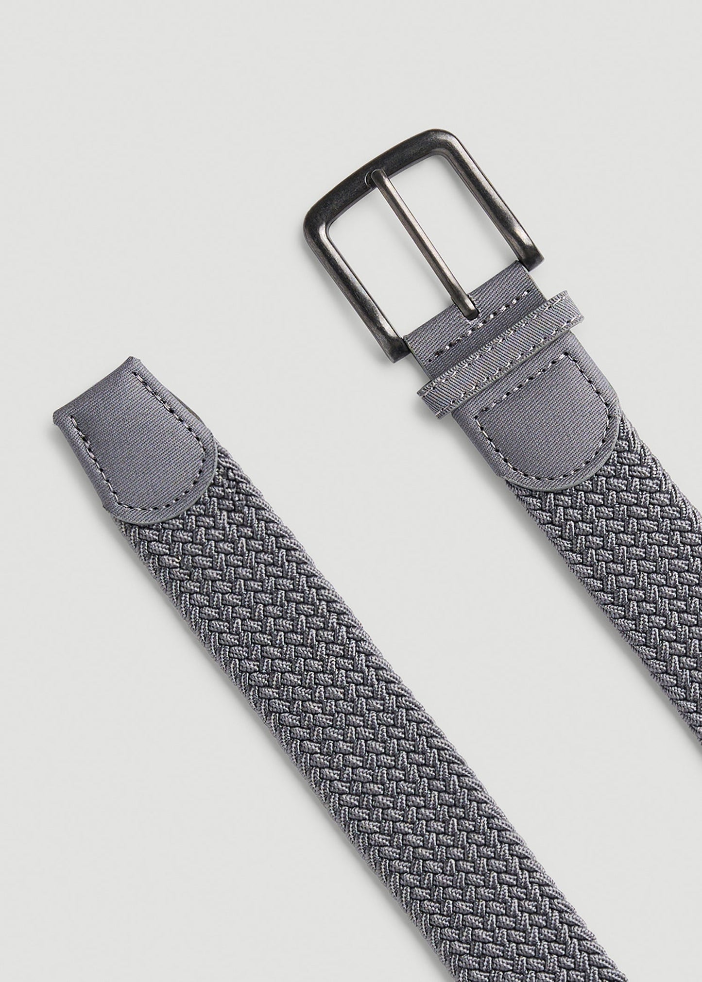 American Tall Men Stretch Woven Belt in Silvermist