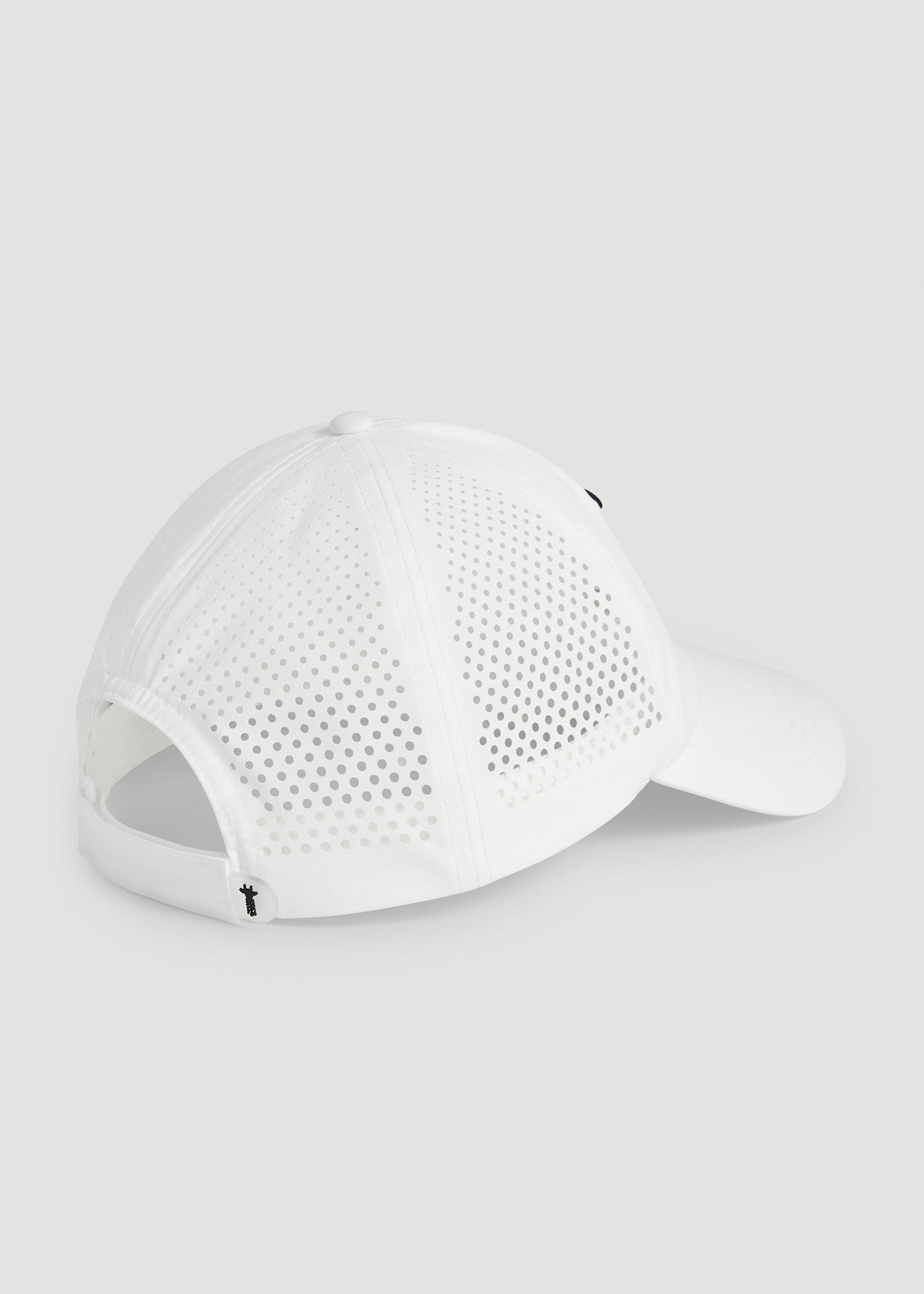 American Tall Men Lightweight Perforated Hat in White with Black Logo