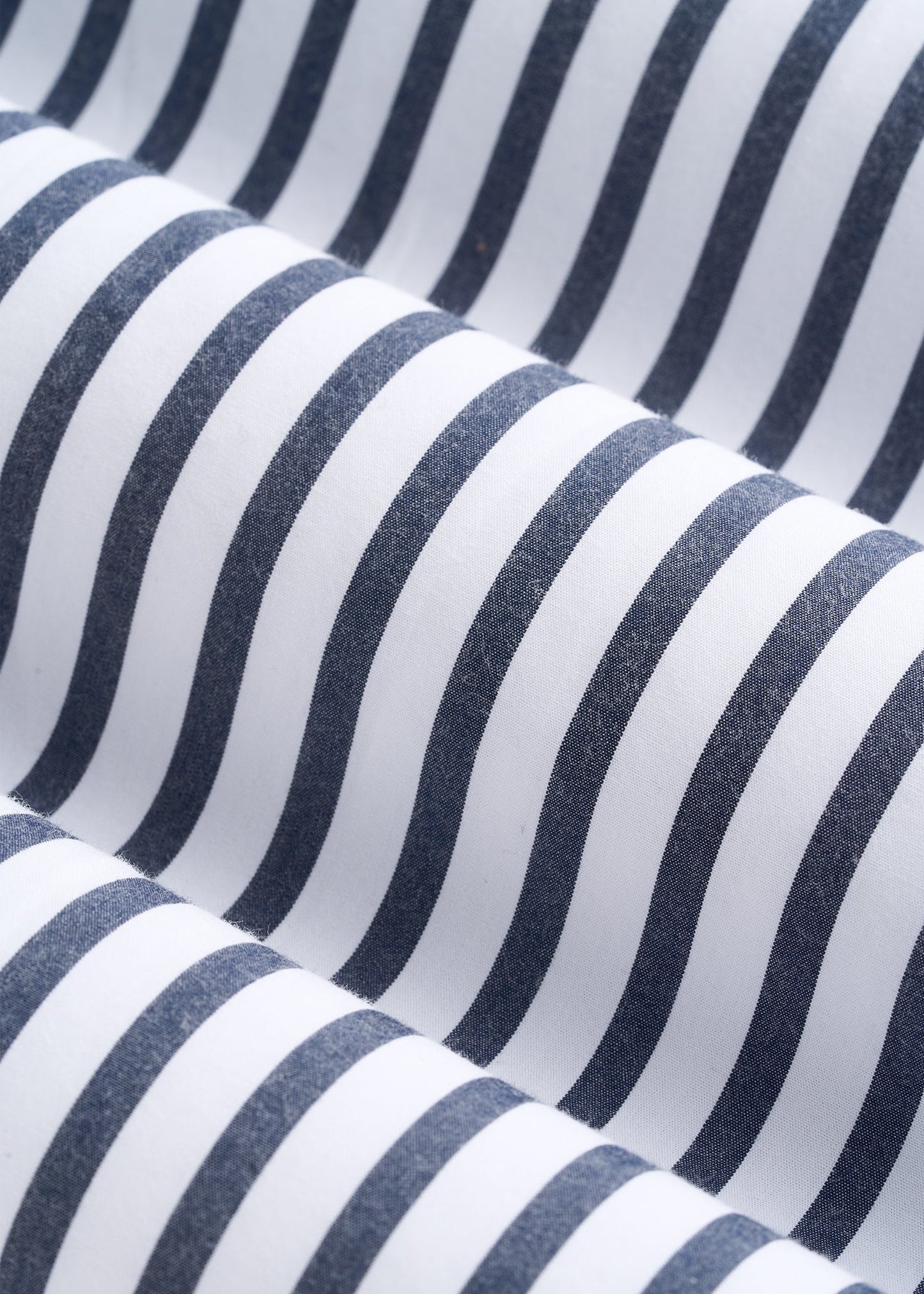 American Tall Women Oversized Poplin Button Shirt for Tall Women in White and Navy Stripe