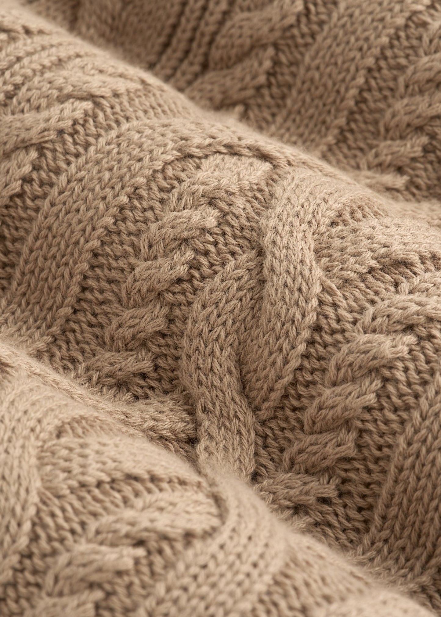 American Tall Women Relaxed Cotton Cable Knit Cardigan for Tall Women in Stucco