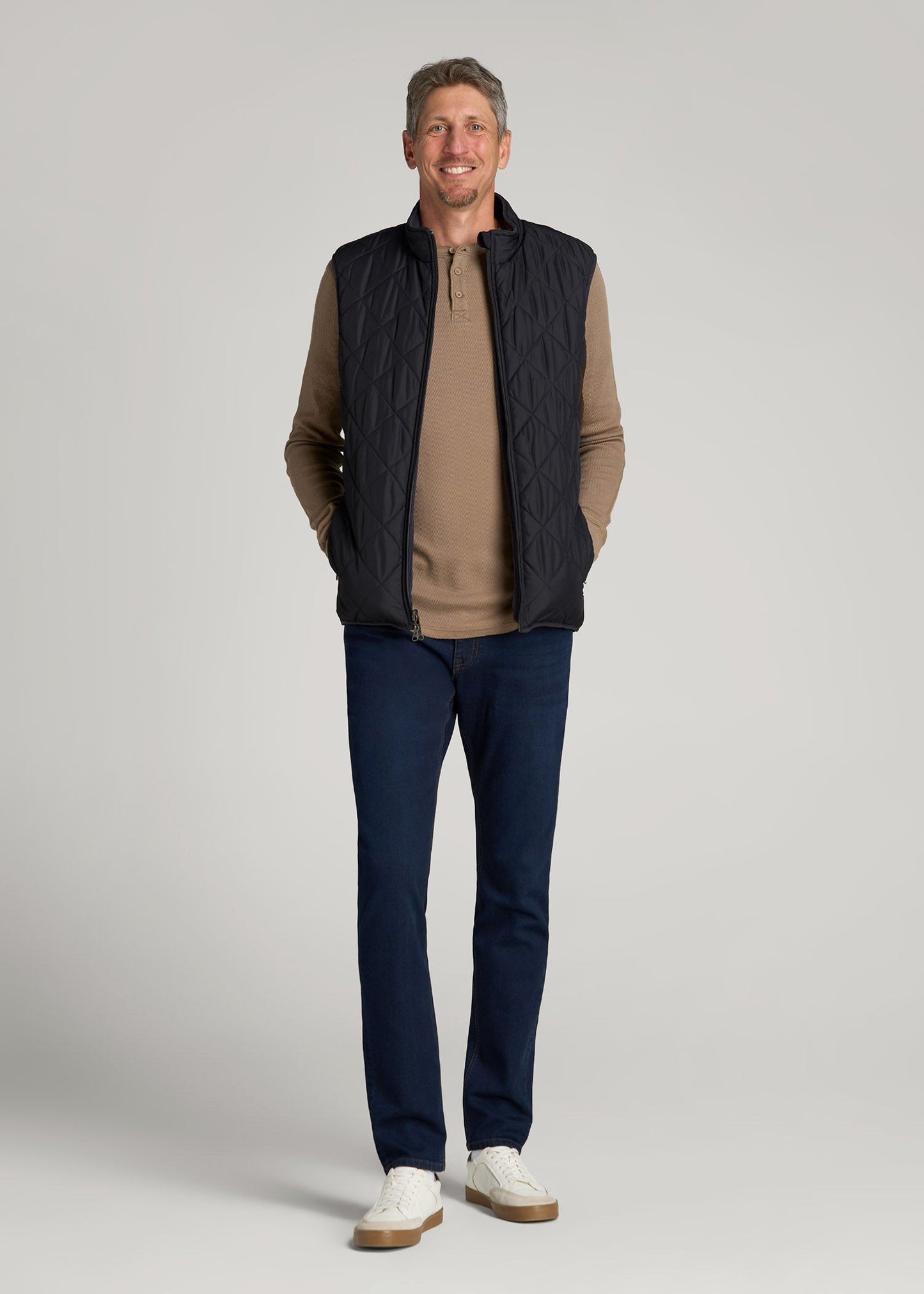 American Tall Men Carman TAPERED Fleeced Jeans for Tall Men in Rockies Blue