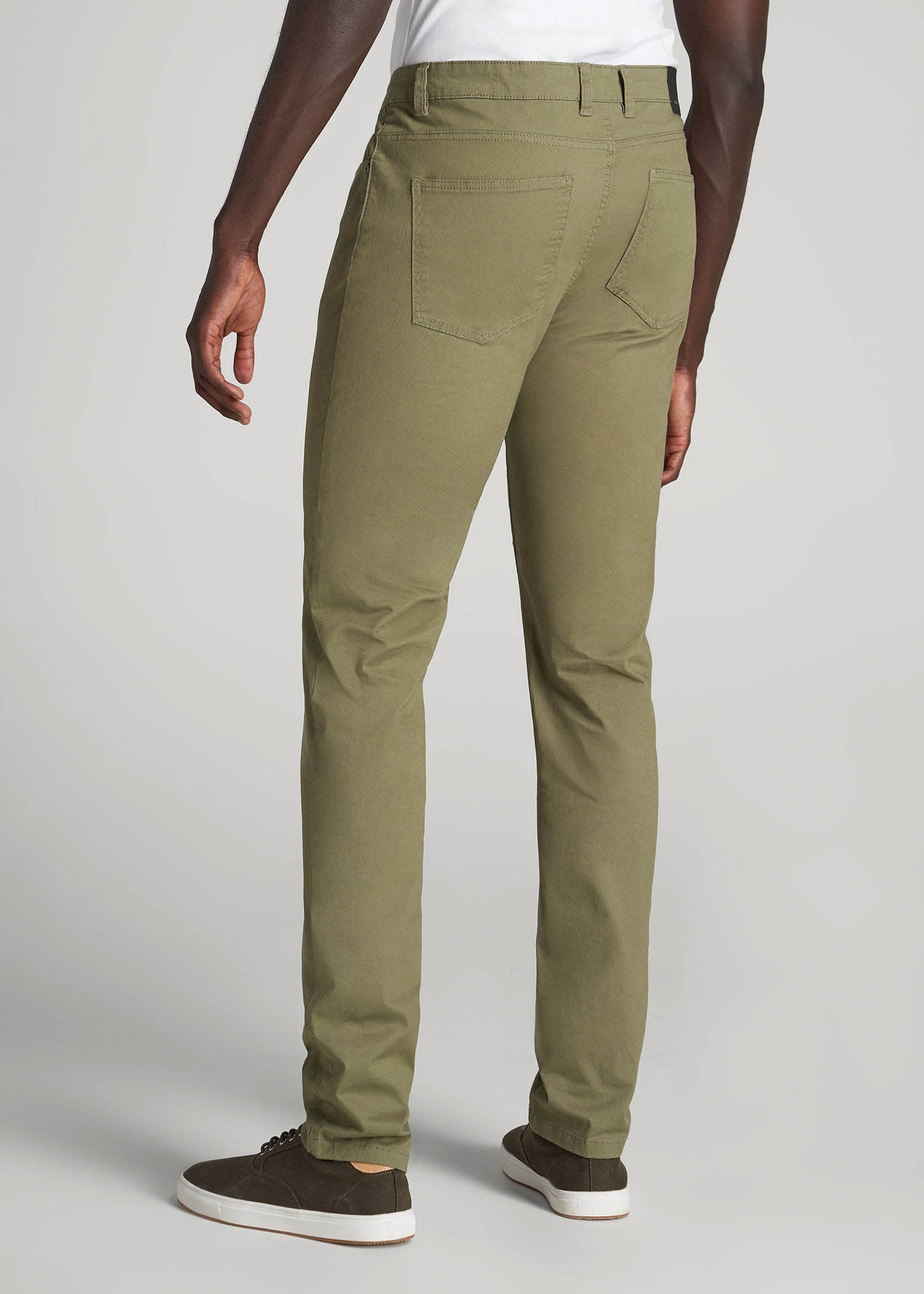 American Tall Men Dylan Slim Fit Five-Pocket Pants For Tall Men in Fatigue Green