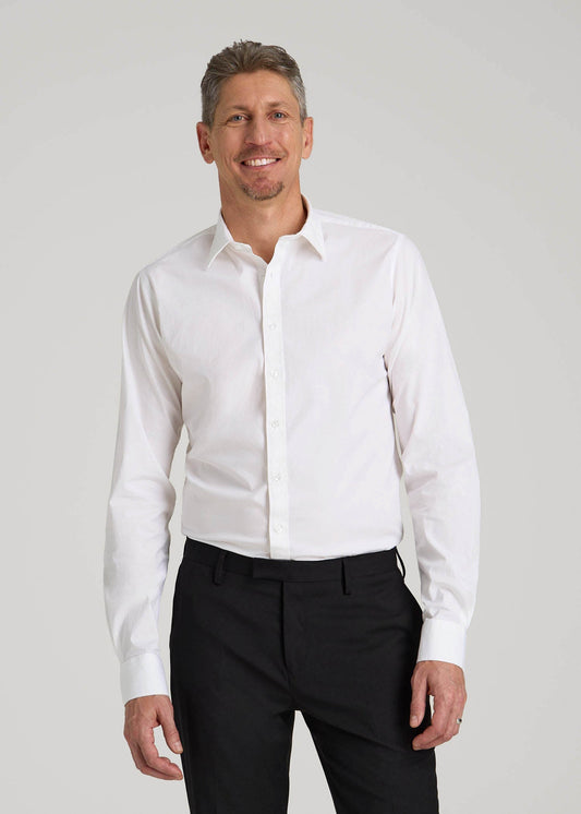 American Tall Men Oskar Easy Care Dress Shirt for Tall Men in Bright White