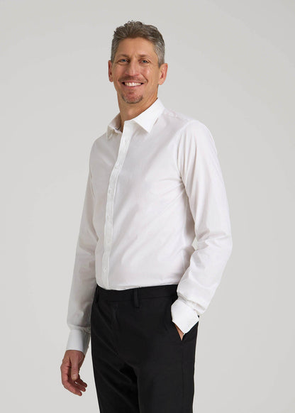 American Tall Men Oskar Easy Care Dress Shirt for Tall Men in Bright White