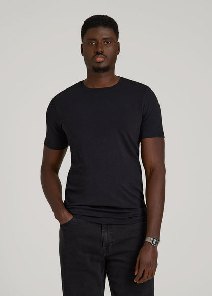 American Tall Men The Essential Slim Fit Crewneck Tee for Tall Men in Black
