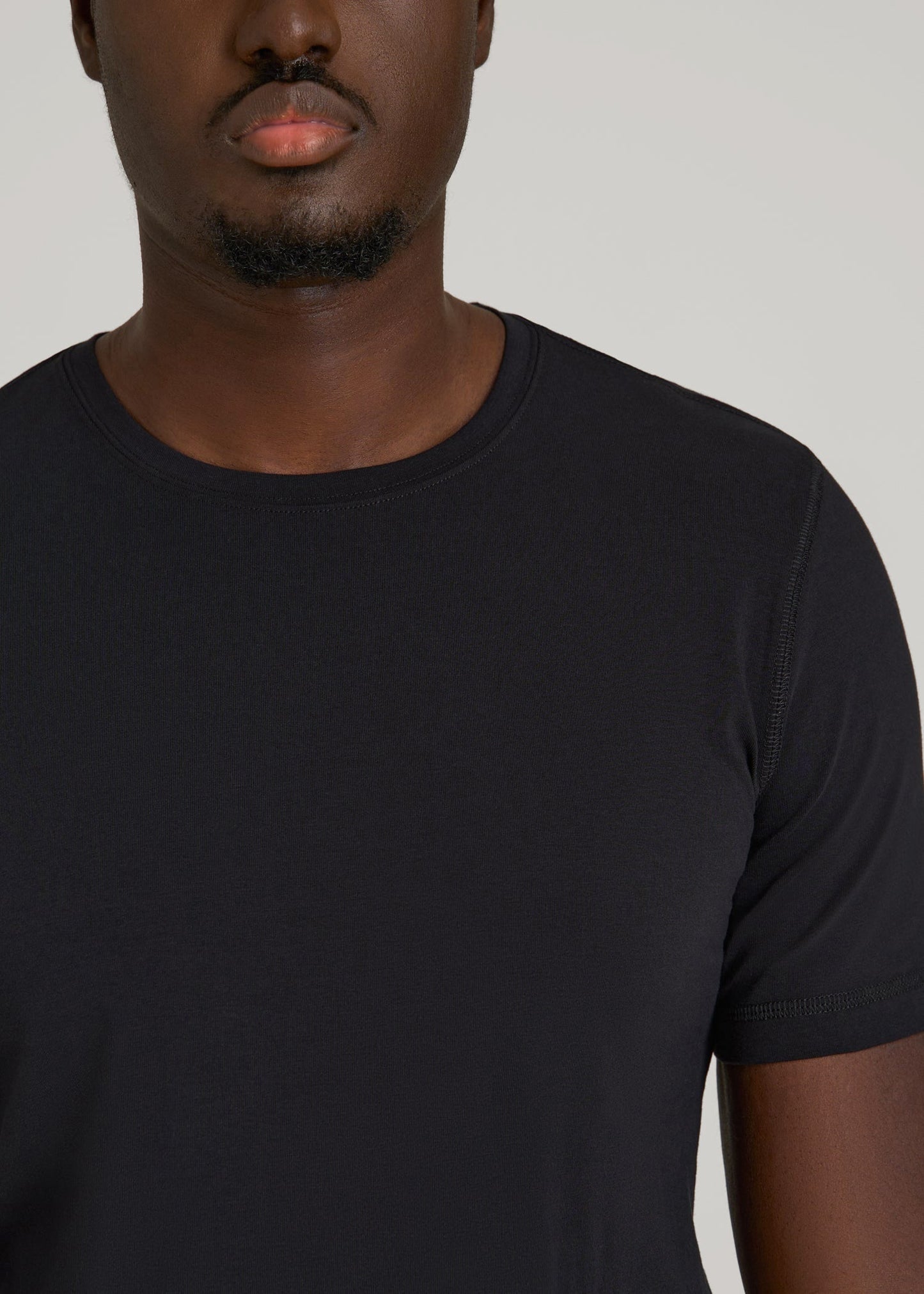 American Tall Men The Essential Slim Fit Crewneck Tee for Tall Men in Black