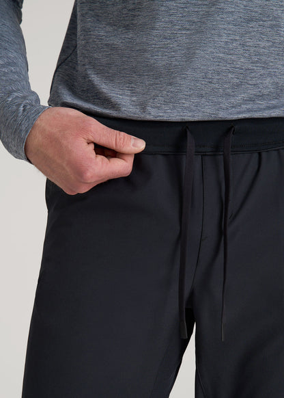 American Tall Men Featherweight Perforated Training Jogger for Tall Men in Black
