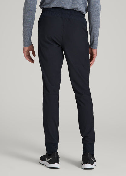 American Tall Men Featherweight Perforated Training Jogger for Tall Men in Black
