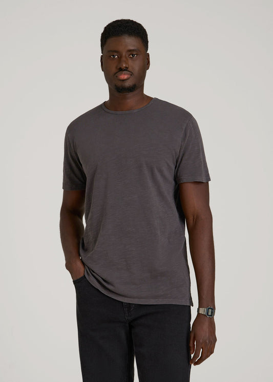 American Tall Men REGULAR-FIT Slub Tee for Tall Men in Charcoal