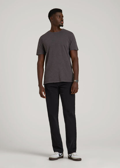 American Tall Men REGULAR-FIT Slub Tee for Tall Men in Charcoal