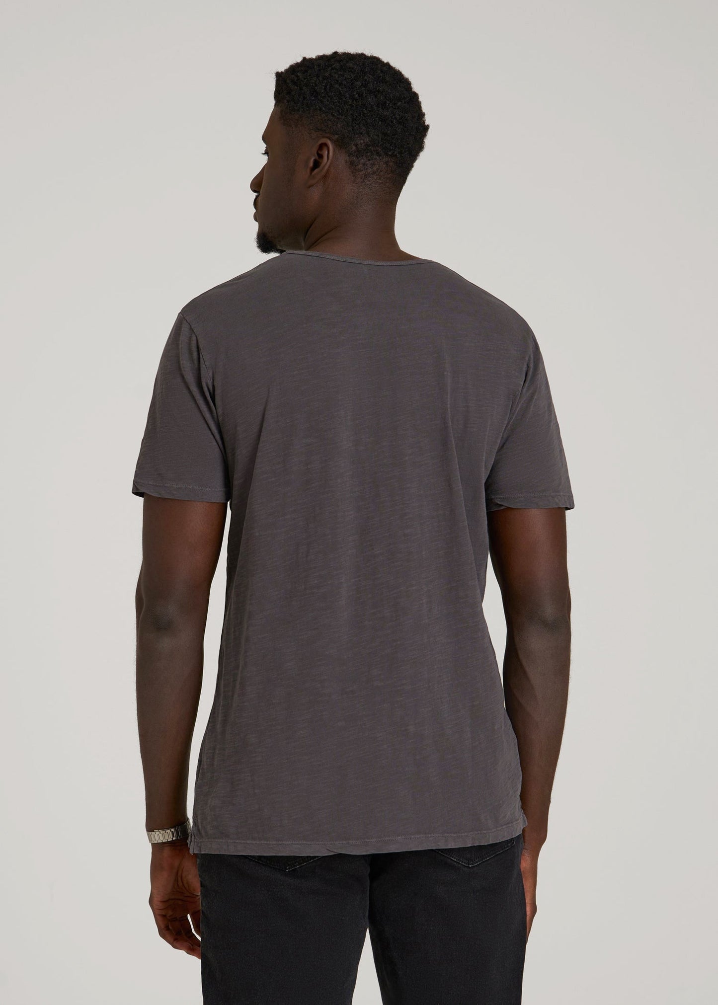 American Tall Men REGULAR-FIT Slub Tee for Tall Men in Charcoal