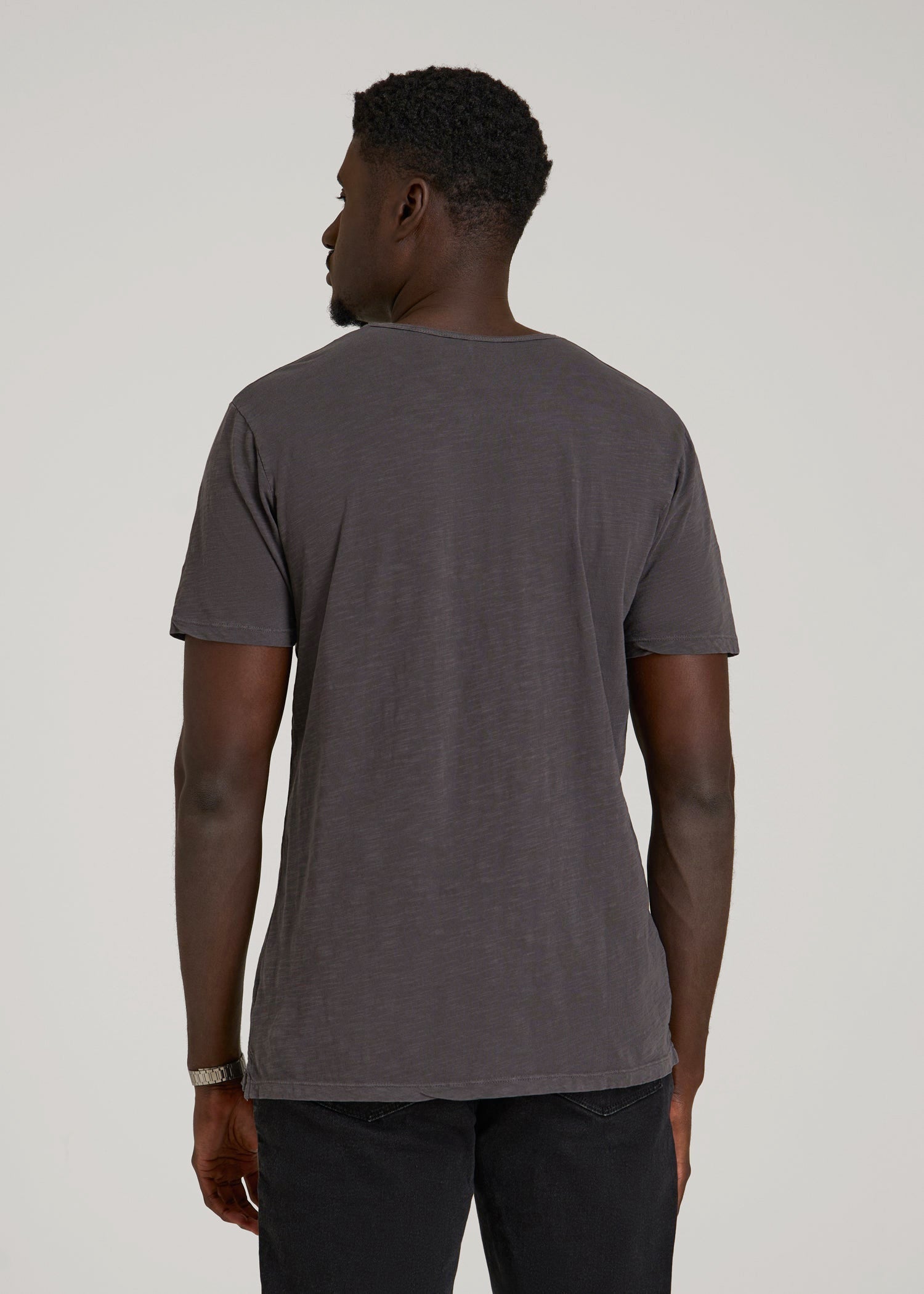 American Tall Men REGULAR-FIT Slub Tee for Tall Men in Charcoal