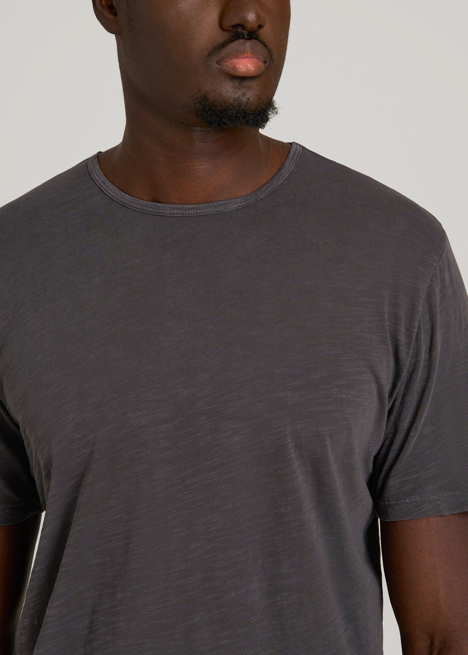 American Tall Men REGULAR-FIT Slub Tee for Tall Men in Charcoal