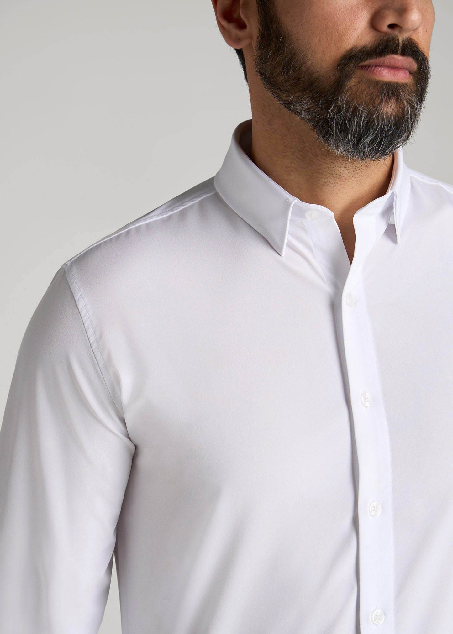 American Tall Men Traveler Stretch Dress Shirt in White
