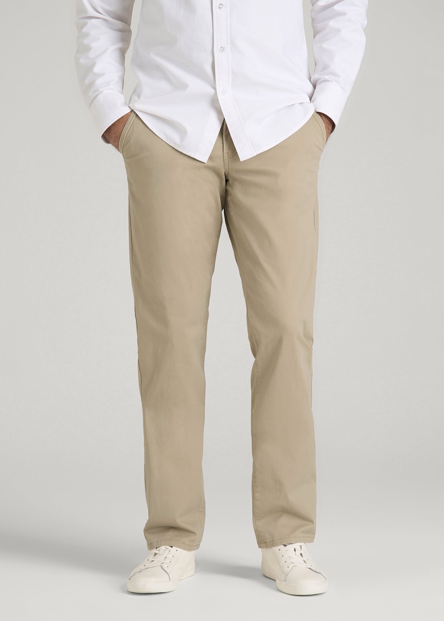 American Tall Men Carman TAPERED Chinos for Tall Men in Desert Khaki