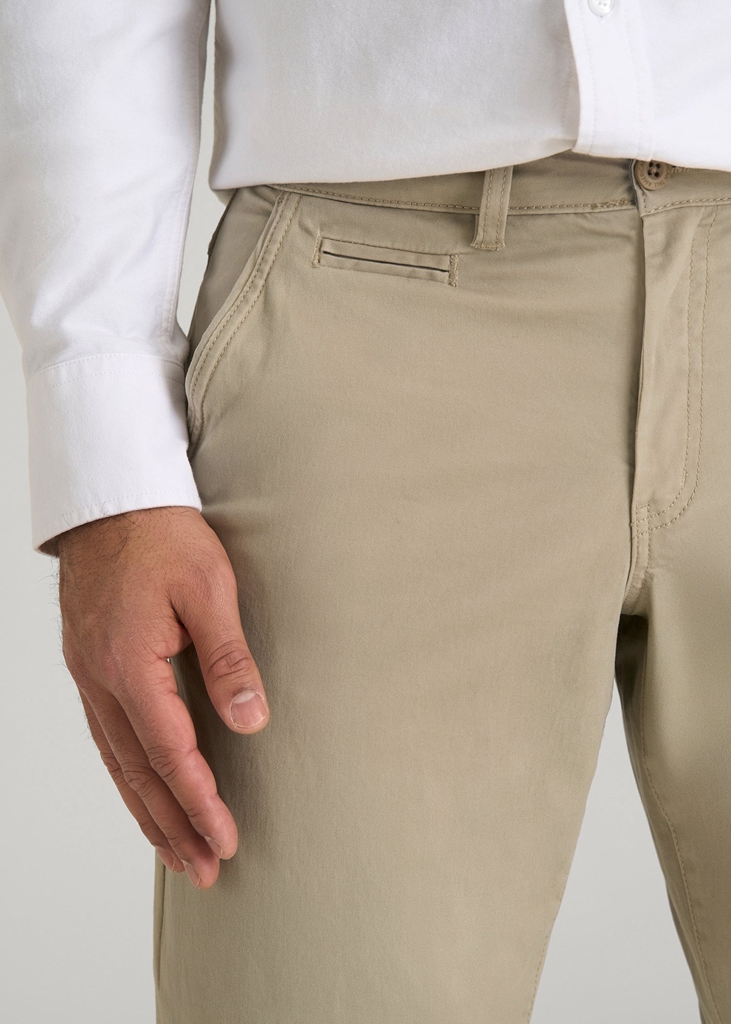 American Tall Men Carman TAPERED Chinos for Tall Men in Desert Khaki