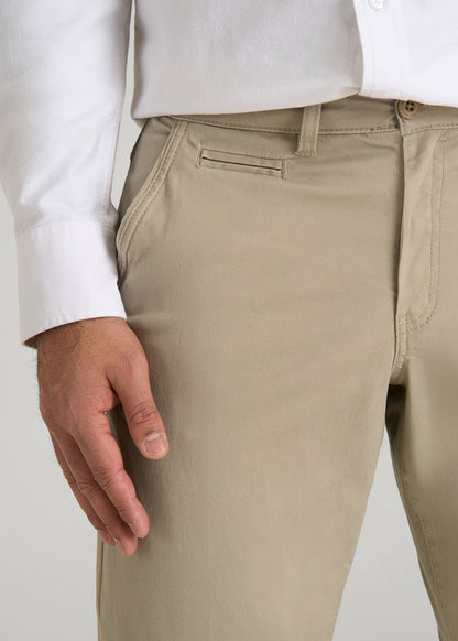 American Tall Men Carman TAPERED Chinos for Tall Men in Desert Khaki