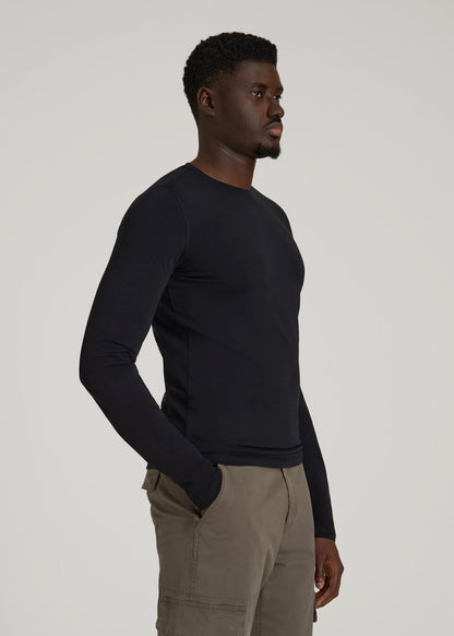 American Tall Men The Essential Slim Fit Long Sleeve Tee for Tall Men in Black