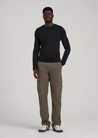 American Tall Men The Essential Slim Fit Long Sleeve Tee for Tall Men in Black