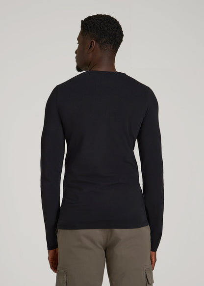 American Tall Men The Essential Slim Fit Long Sleeve Tee for Tall Men in Black