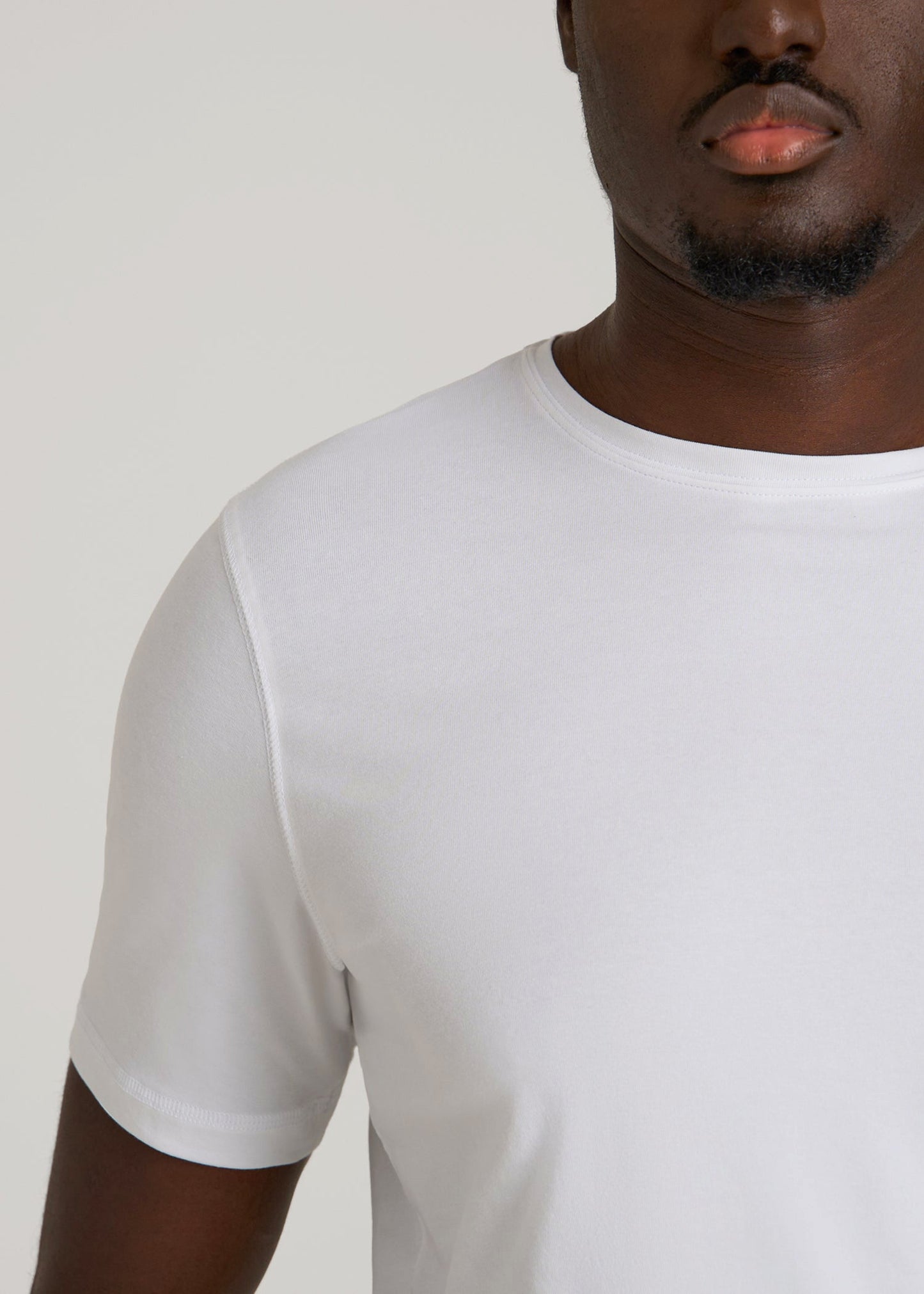 American Tall Men The Essential Slim Fit Crewneck Tee for Tall Men in White