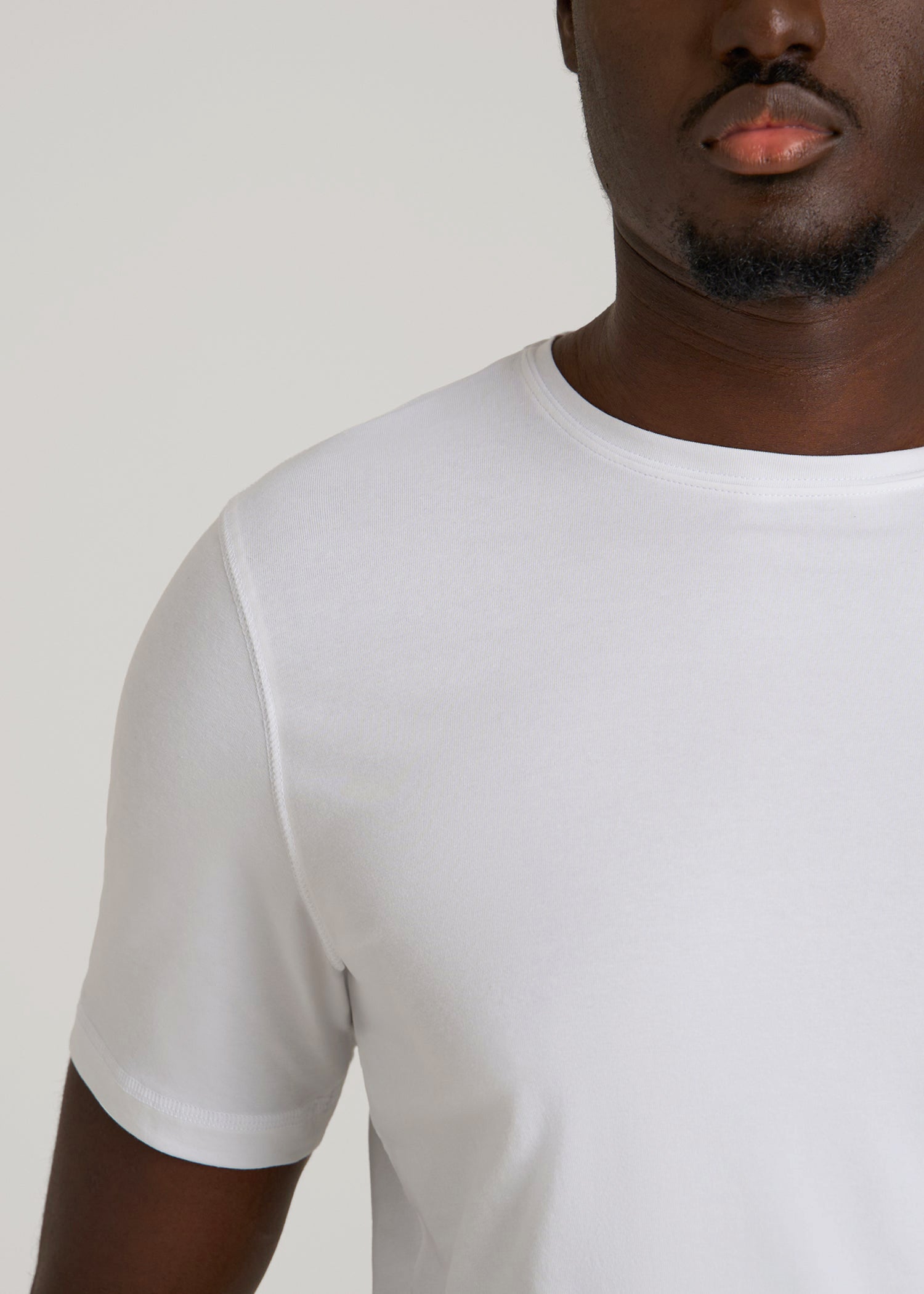 American Tall Men The Essential Slim Fit Crewneck Tee for Tall Men in White