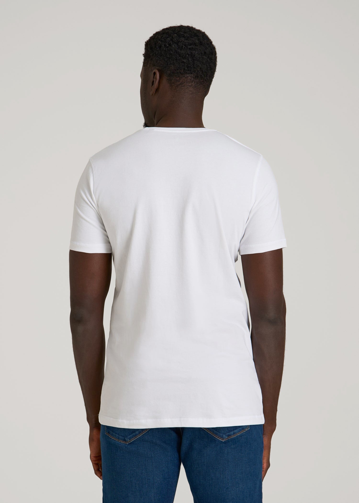 American Tall Men The Essential Slim Fit Crewneck Tee for Tall Men in White
