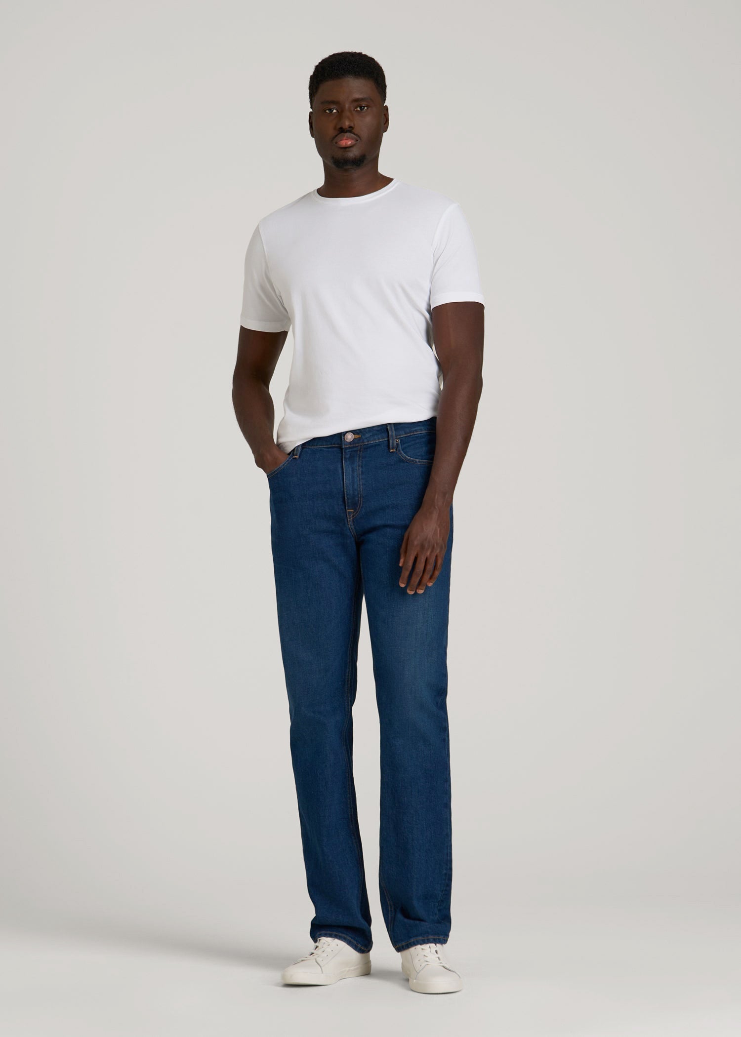 American Tall Men The Essential Slim Fit Crewneck Tee for Tall Men in White