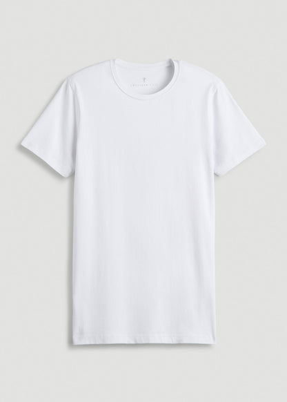 American Tall Men The Essential Slim Fit Crewneck Tee for Tall Men in White