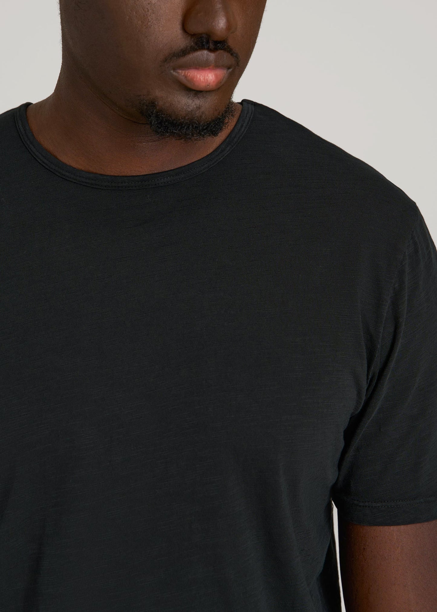 American Tall Men REGULAR-FIT Slub Tee for Tall Men in Black