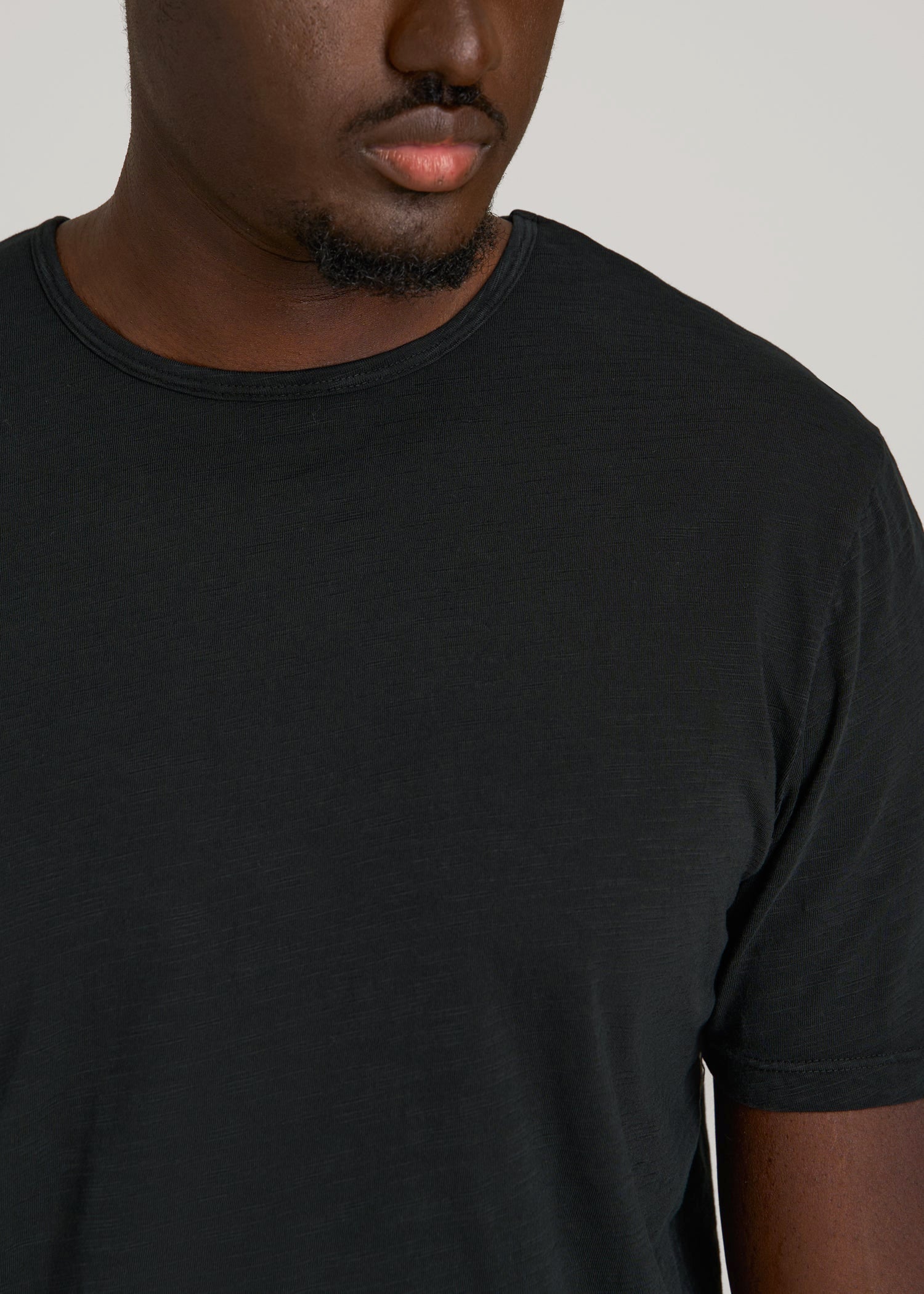 American Tall Men REGULAR-FIT Slub Tee for Tall Men in Black