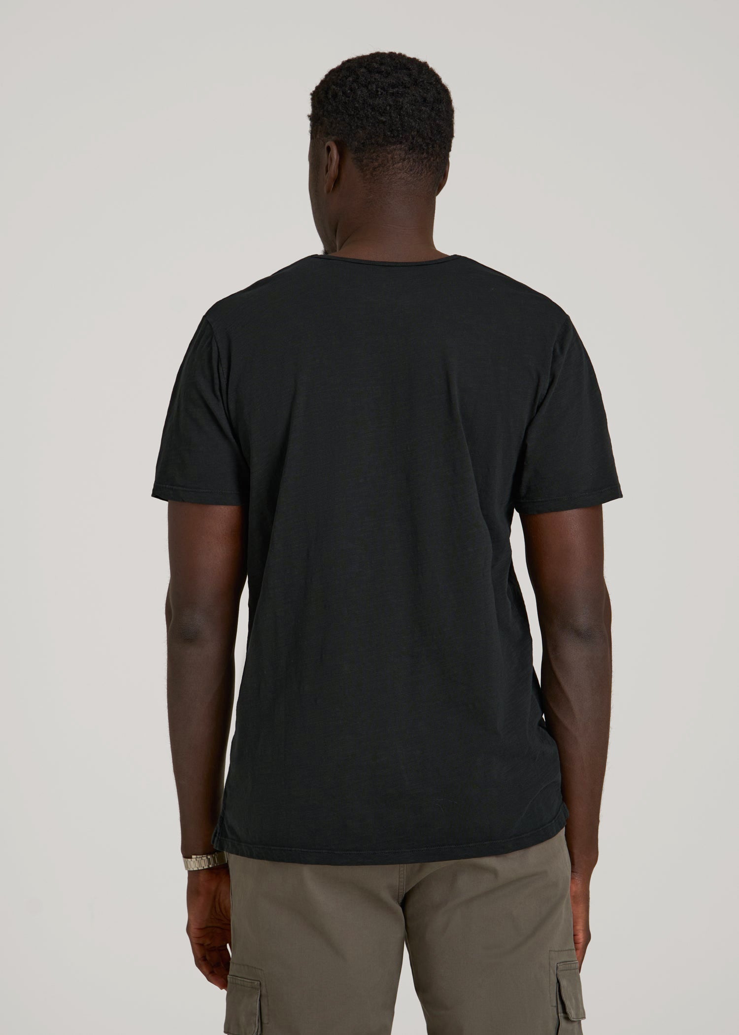 American Tall Men REGULAR-FIT Slub Tee for Tall Men in Black