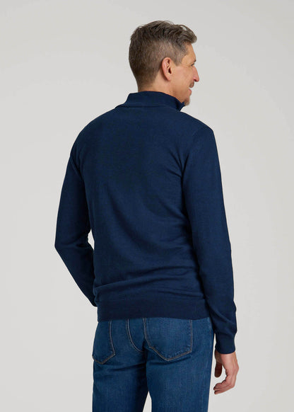American Tall Men Everyday Quarter-Zip Sweater for Tall Men in Patriot Blue