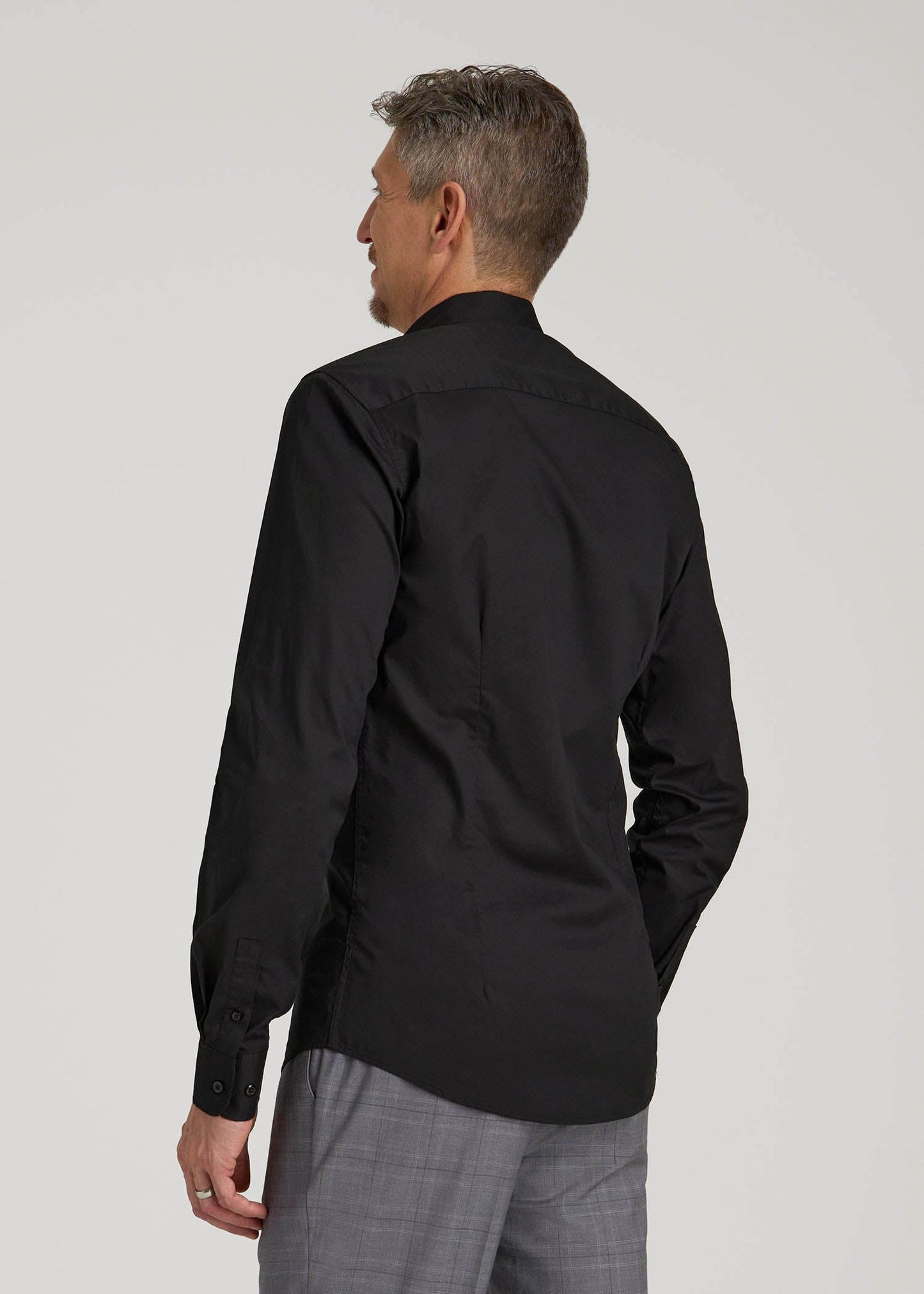 American Tall Men Oskar Easy Care Dress Shirt for Tall Men in Black