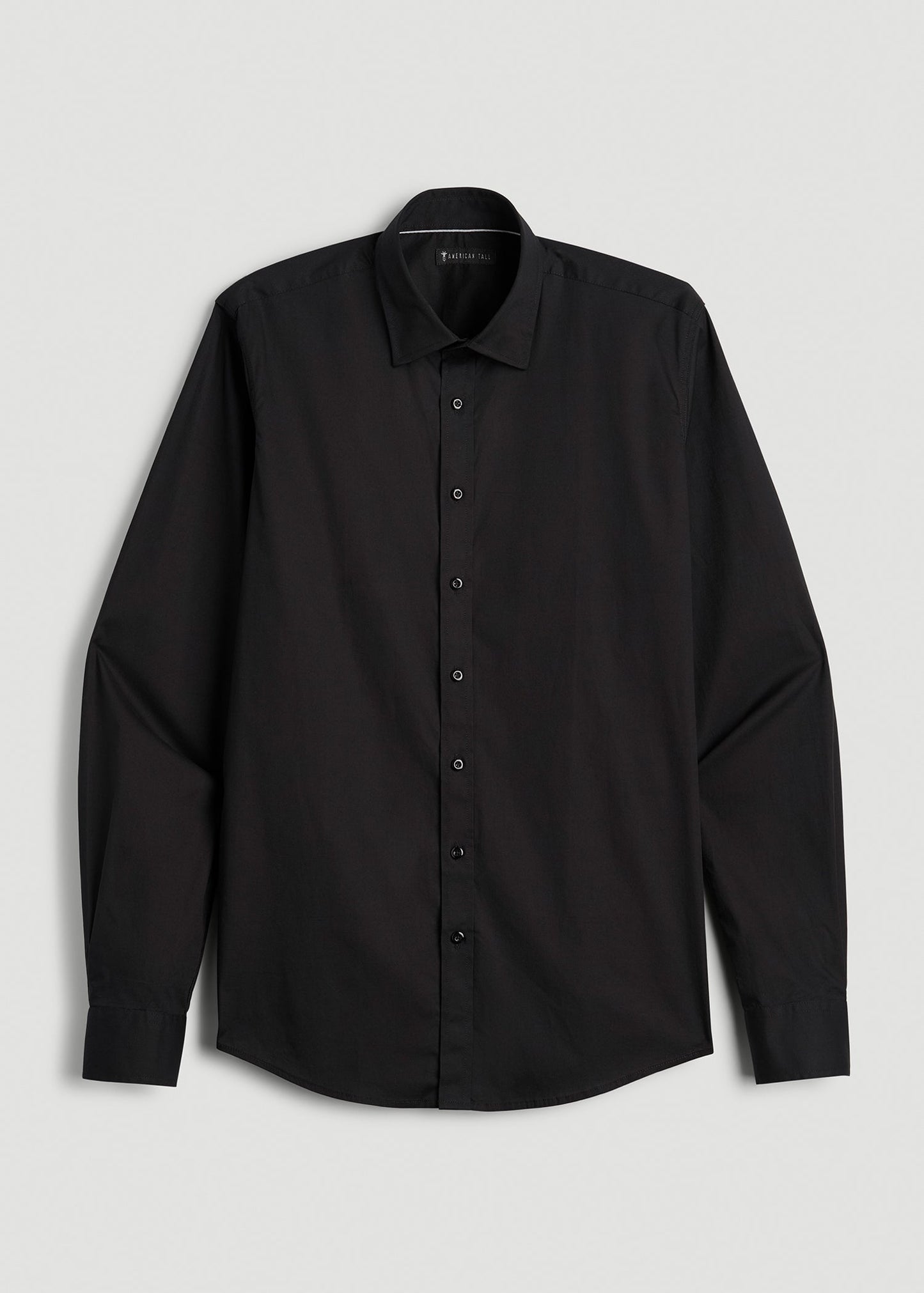 American Tall Men Oskar Easy Care Dress Shirt for Tall Men in Black