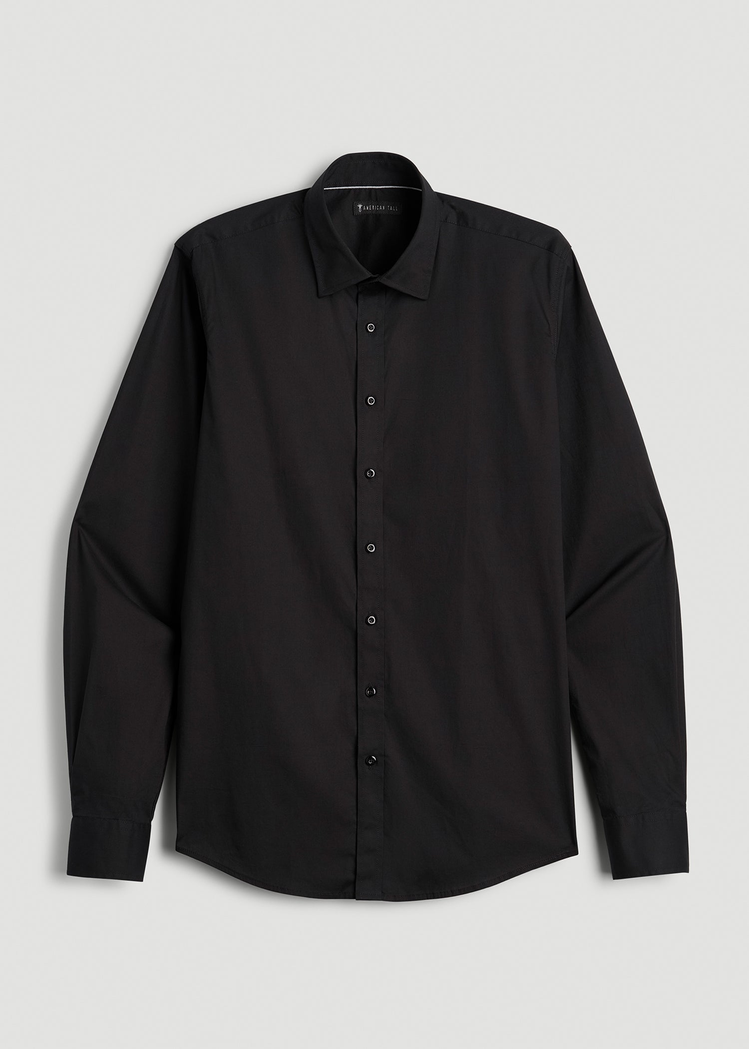 American Tall Men Oskar Easy Care Dress Shirt for Tall Men in Black