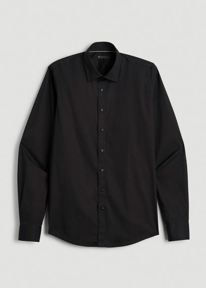 American Tall Men Oskar Easy Care Dress Shirt for Tall Men in Black