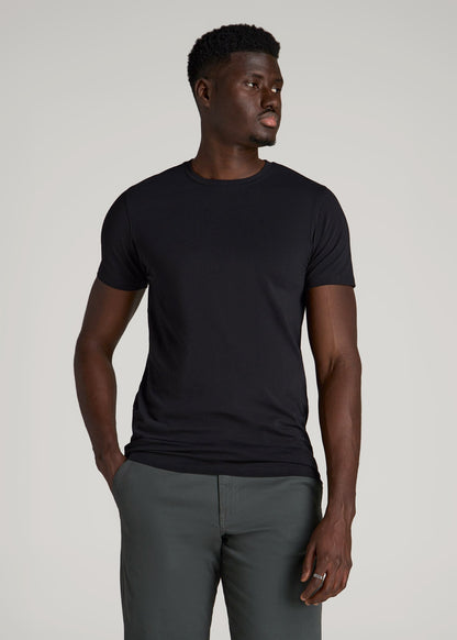 American Tall Men The Essential Modern Fit Crewneck Tee for Tall Men in Black