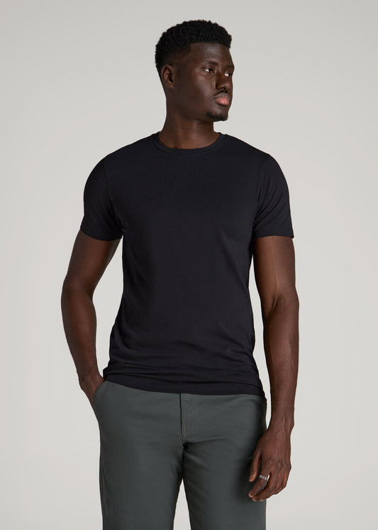 American Tall Men The Essential Modern Fit Crewneck Tee for Tall Men in Black