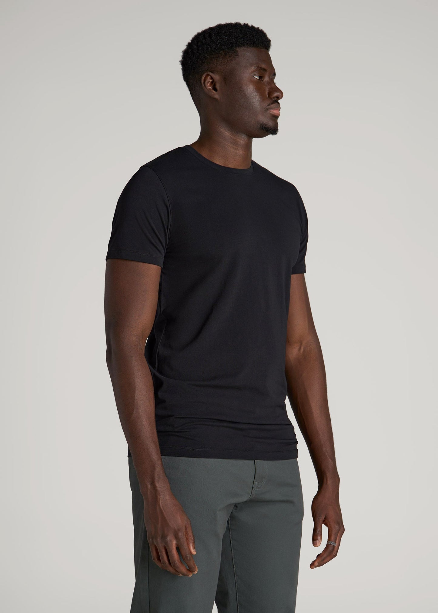 American Tall Men The Essential Modern Fit Crewneck Tee for Tall Men in Black