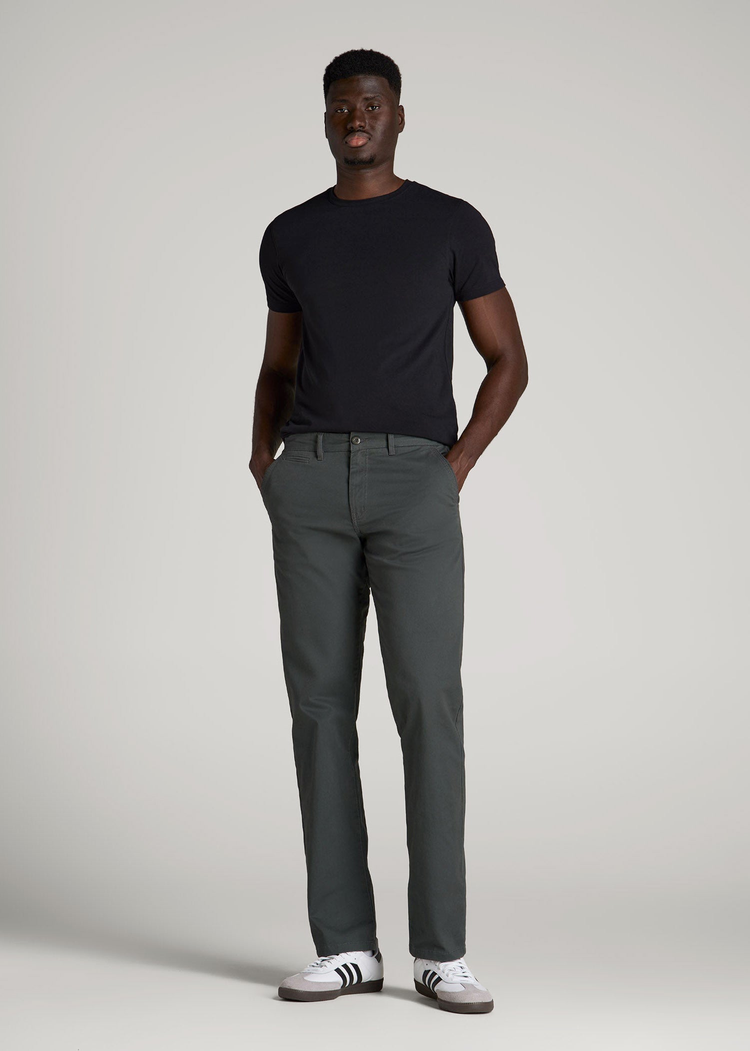 American Tall Men The Essential Modern Fit Crewneck Tee for Tall Men in Black