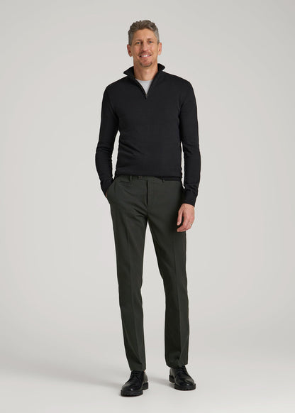 American Tall Men Everyday Quarter-Zip Sweater for Tall Men in Black